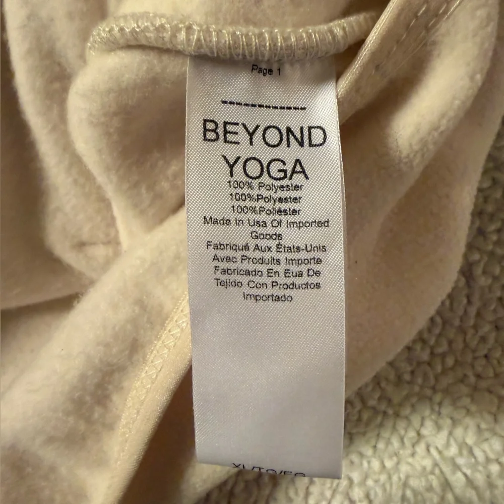 Beyond Yoga Cream Tranquility Fleece Jacket Lunar Rock Snap Front